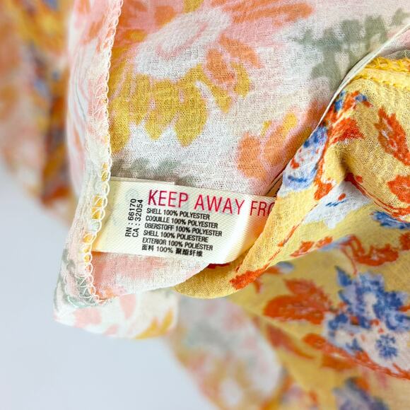 NEW Free People Dance with Me Maxi Dress L Floral Sheer Button Front Strap Boho - Picture 8 of 13